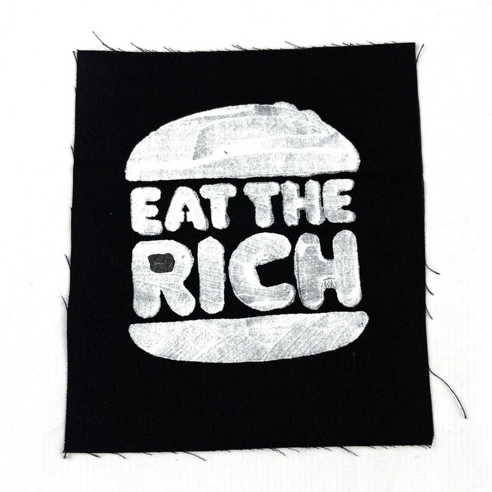 Eat The Rich Patch DIY Hand painted Punk Patch Goth Emo Crust Punk Grunge Edgy